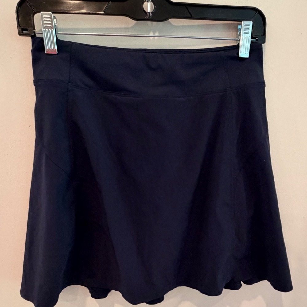 Athleta Girl School Day Skort Navy Blue Athletic Skirt Built-in Shorts XL 14